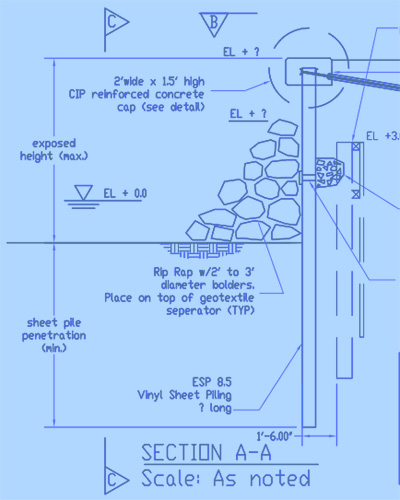 Seawall engineering blueprints